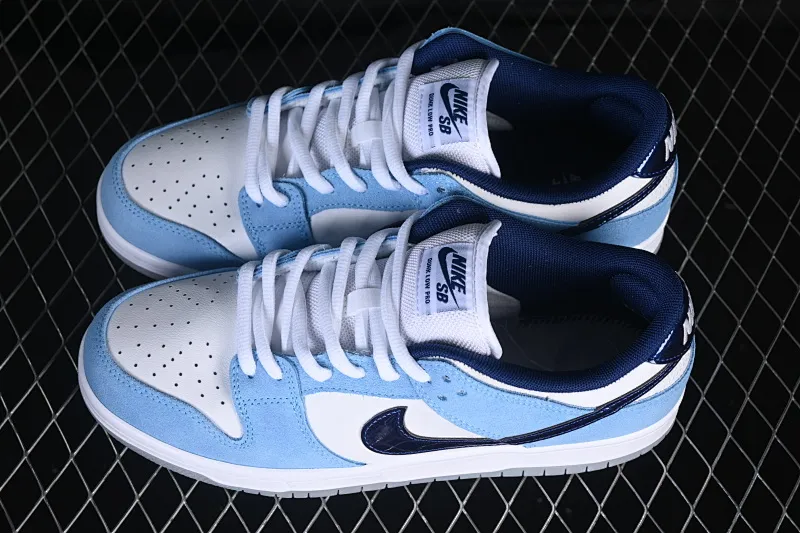 All categories Nk SB Dunk Series Nk SB Dunk Low High-end customized low-top sneakers Nike SB Dunk Low White Blue High-end customized low-top casual sneakers BP0508-038